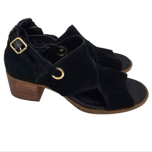 Koolaburra by UGG Kaiah Black Suede Block Heel Sandals Size 8 - Picture 1 of 11
